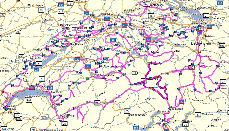 Schweizer Pässe Route